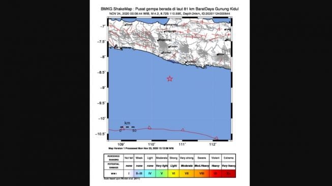 Gempa di Bantul. [BMKG]