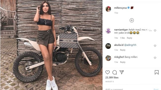 Wah siap-siap nih diajak trabasan si Millen Cyrus (Instagram)