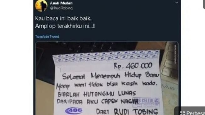 Amplop kondangan kosong dengan tulisan unik. - (1cak.com)