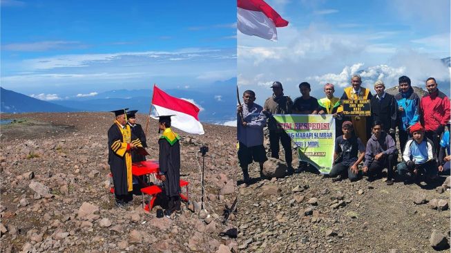 Anti mainstrem! Kampus ini adakan wisuda di puncak gunung