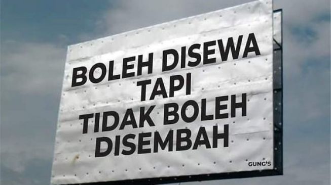 Heboh! Papan Reklame Bertuliskan 'Boleh Disewa Tapi Tidak Boleh Disembah'