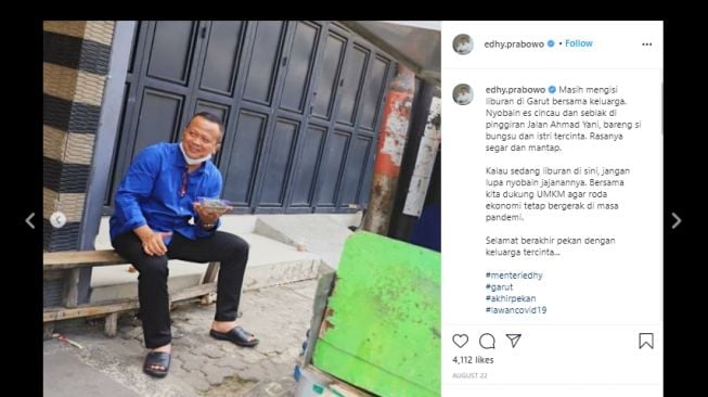 Aslinya Doyan Jajan, Intip 5 Momen Kulineran Menteri Kelautan Edhy Prabowo. (Instagram/@edhy.prabowo)