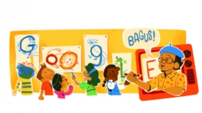 Hari Guru Nasional, Google Tampilkan Doodle Tino Sidin