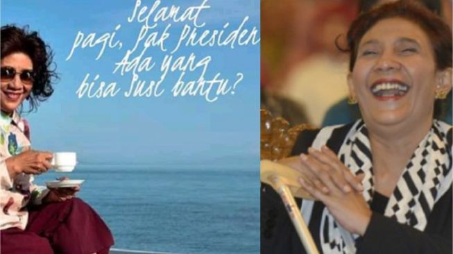 Kocak! Netizen bahas reaksi Susi Pudjiastuti dengar kabar menteri KKP