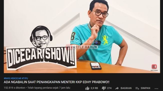 Refly Harun soal penangkapan Edhy Prabowo. (YouTube/Refly Harun)