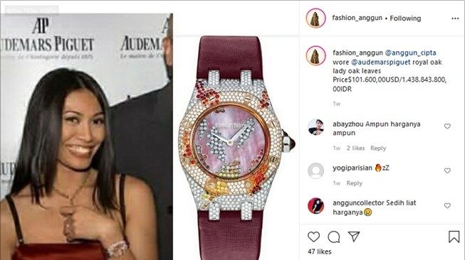 Koleksi jam tangan mewah Anggun C Sasmi. (Instagram/@fashion_anggun)