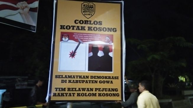 Warga Gowa Kampanyekan Kotak Kosong, Sebar Spanduk dan Baliho Dukungan