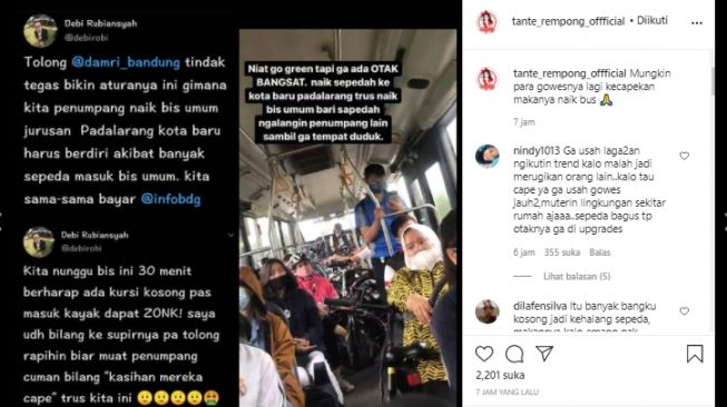 Viral Rombongan Gowes Masuk Damri Bawa Sepeda, Penumpang Lain Menderita