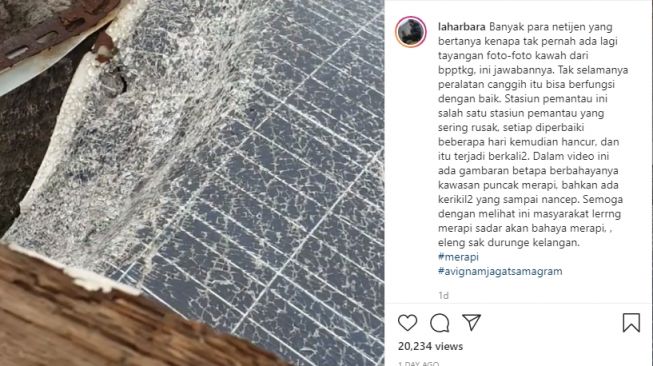 Terkena Material Gunung Merapi, Stasiun Pemantauan BPPTKG Rusak Parah