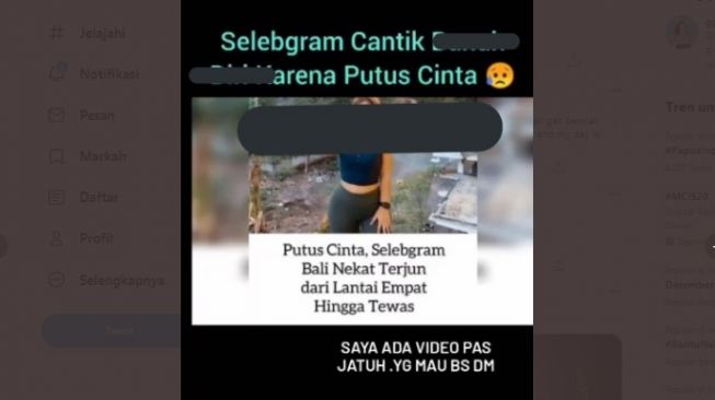 Vlogger Bikin Konten Video Detik-detik Selebgram Bunuh Diri, Publik Geram