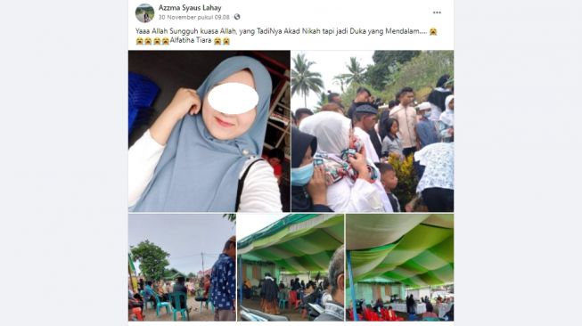 Pengantin meninggal jelang akad nikah. (Facebook)