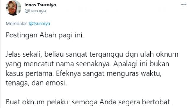 Ienas Tsuroiya Kesal, Nama Gus Mus Dicatut Lagi dalam Tulisan Provokatif