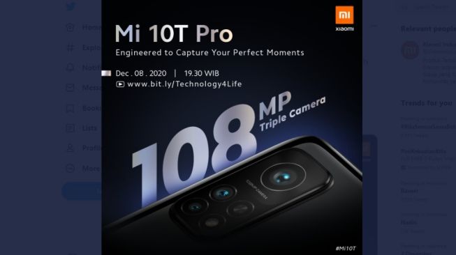 Peluncuran Xiaomi Mi 10T dan Mi 10T Pro. [Twitter]