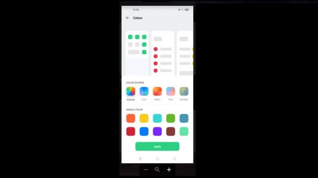 Review ColorOS 11, pilihan warna. [Screenshot/Dythia Novianty]