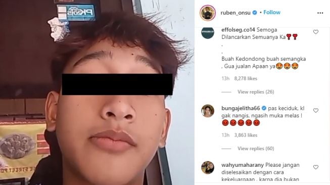 Video remaja yang menghina Betrand Peto. - (Instagram/@ruban_onsu)