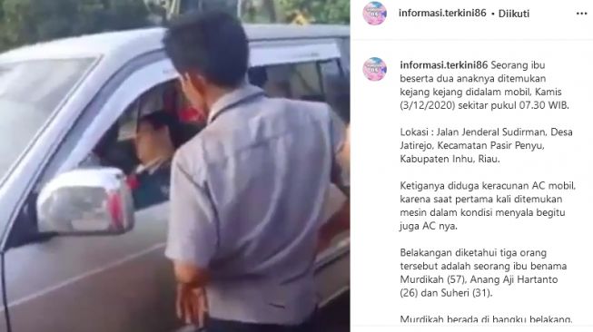 Keracunan AC Mobil, Dua Penumpang Kritis, Satu Meninggal