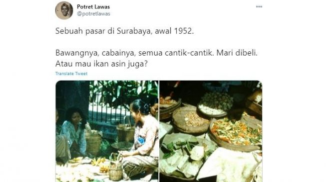 Viral Potret Lawas Suasana di Pasar Surabaya, Tas Ibu-ibu Ini Bikin Salfok