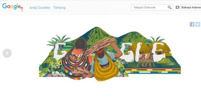 Google Doodle Noken Papua. [Screeshot/Lintang Siltya Utami]