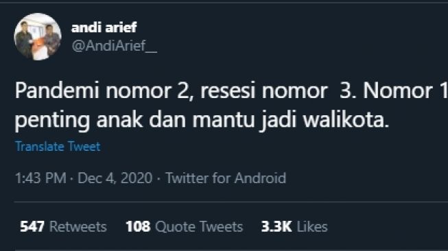 Cuitan Andi Arief Disebut-sebut Sindir Jokowi (Twitter/AndiArief_).