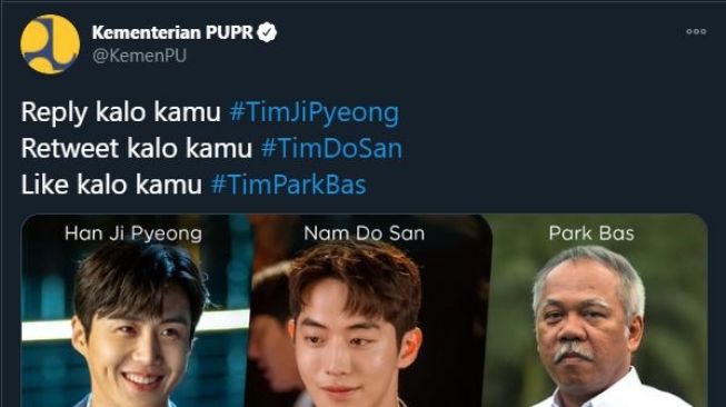 Unggahan akun Twitter Kementerian PUPR. (Twitter/@KemenPU)