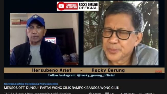 Rocky Gerung soal korupsi. (YouTube/Rocky Gerung Official)