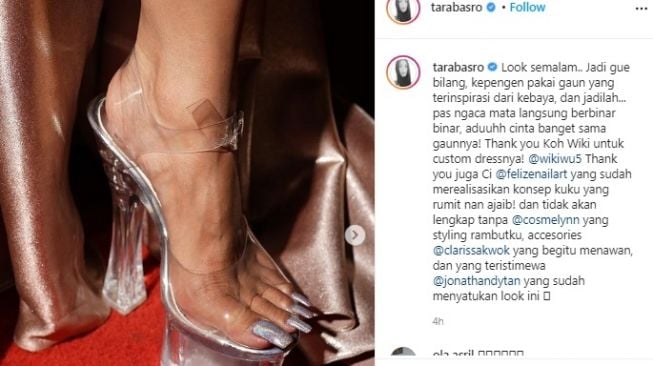 Penampilan seksi Tara Basro di ajang FFI 2020 [Instagram/@tarabasro]