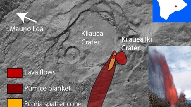Aliran kristal lava gunung berapi Klauea. [Sciencemag.org]