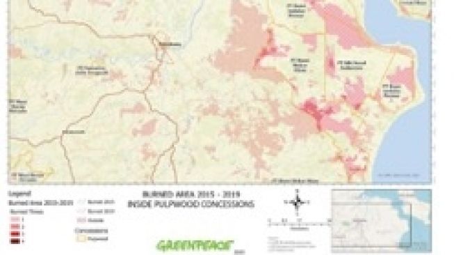 Peta konsesi perusahaan PT. OKI Mill Pulp and Paper [Greenpeace]