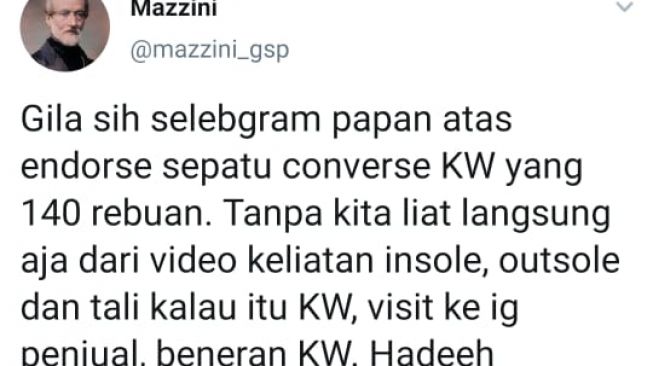 Unggahan soal Awkarin [Twitter/@mazzini_gsp]