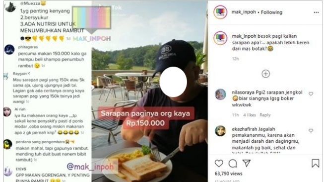 Tuai Kritikan, Viral Pria Bandingkan Menu Sarapan Orang Kaya dan Miskin