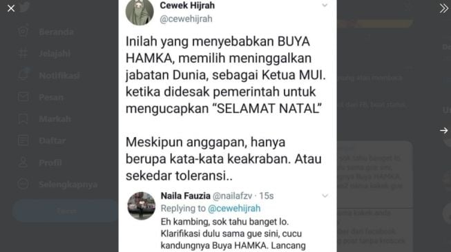 Sebut Buya Hamka Haramkan Ucapkan Natal, Akun Hijrah Diserbu Netizen