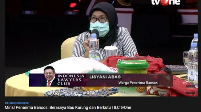 Pengakuan penerima bansos imbas dari praktik korupsi. (YouTube/Indonesia Lawyers Club)