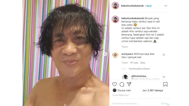 Unggahan foto Kak Seto tentang penampilan rambutnya (instagram.com/kaksetosahabatanak)