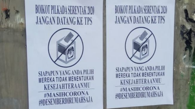 Selebaran Ajakan Boikot TPS dan Pilkada Bertebaran di Kota Blitar