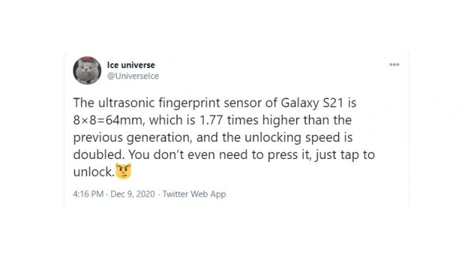 Samsung Galaxy S21 bocor. [Twitter]