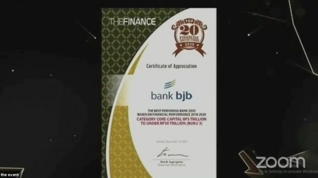 Pandemi, Bank BJB Raih Penghargaan Top 20 Financial Institution 2020