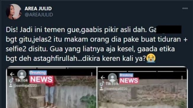 Sampai Tiduran di Makam, Aksi Remaja Bikin Konten Ini Panen Kritikan