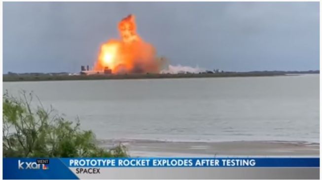Roket SpaceX meledak. (Yotube/KXAN)