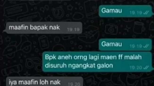 Isi Chat Anak Kabur dari Rumah Gegara Disuruh Angkat Galon, Bikin Kesal