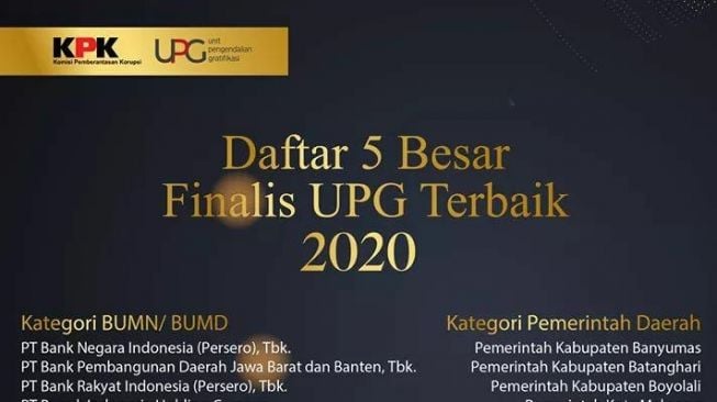 Komitmen Pemberantasan Korupsi, Bank BJB Jadi Finalis UPG Terbaik 2020 KPK