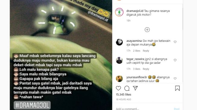 Ojol Gelisah Duduknya Maju Mundur, saat Ngaku Penumpang Malah Ngakak