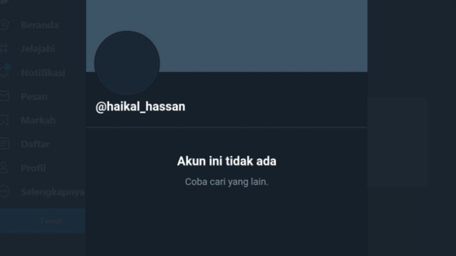 Akun Haikal Hassan hilang (Ist)