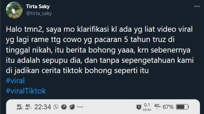 Viral! Pemuda Ditinggal Kekasih Nikah Ternyata Bohong? ini Klarifikasinya