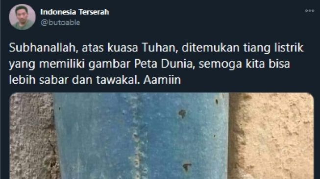 Viral Warganet Ngaku Temukan Peta Dunia di Tiang Listrik, Publik Heran