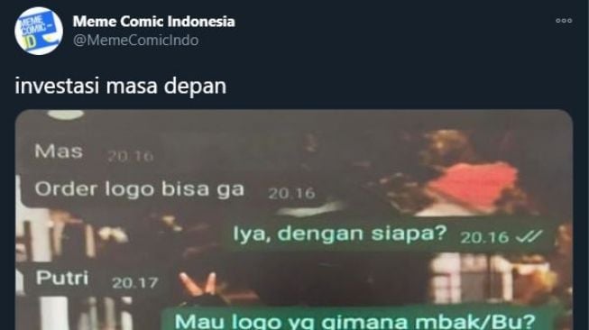 Ibu-ibu warteg minta desain grafis. (Twitter/@MemeComicIndo)