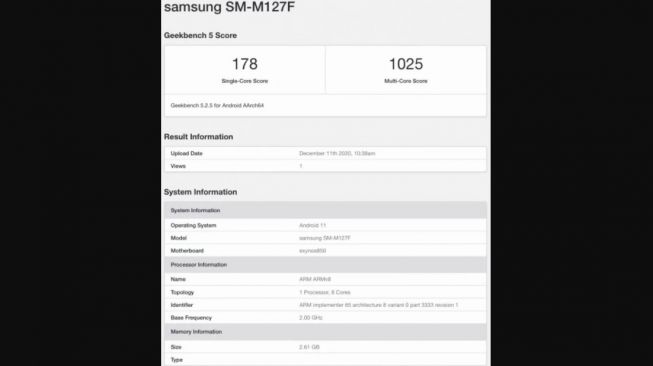 Bocoran Samsung Galaxy M12. [Mysmartprice]