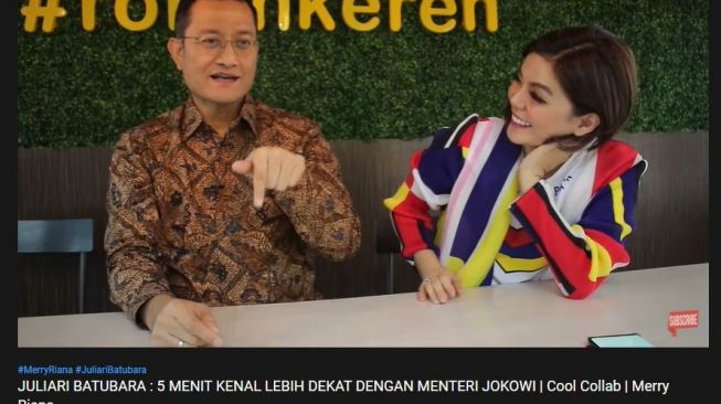 Mensos Juliari sebelum ditetapkan sebagai tersangka korupsi dana bansos. (YouTube/Merry Riana)