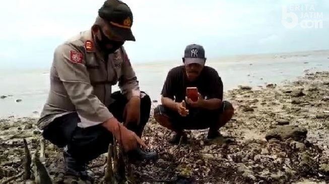 Heboh Gas Panas Tiba-Tiba Muncul Dari Bongkahan Batu di Pantai Bangkalan