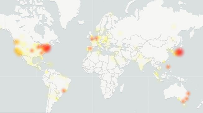 Lokasi Google Down. [Downdetector]