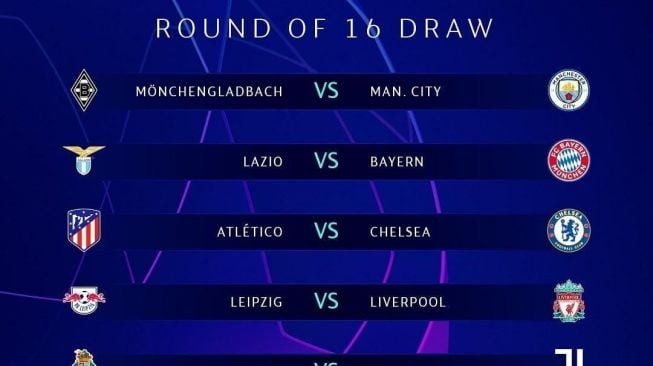 Hasil Drawing 16 Besar Liga Champions